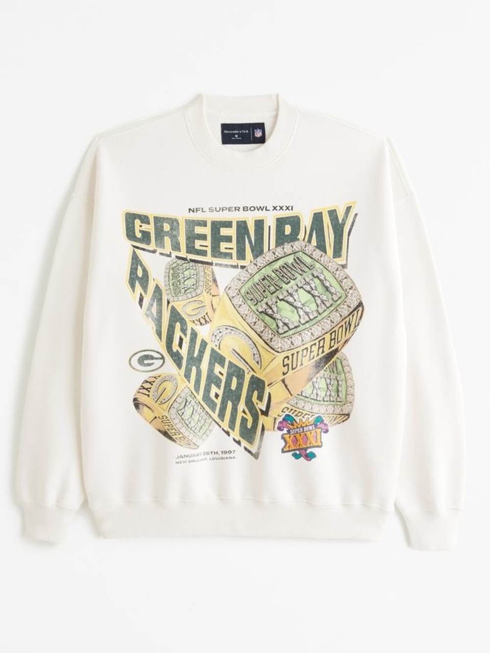 abercrombie & fitch green bay packers sunday crew neck sweatshirt